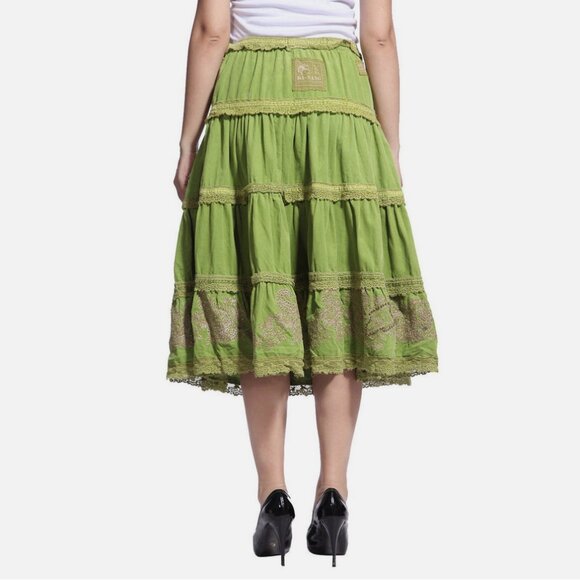 Da Nang Flared Beaded Embroidered Corduroy Skirt - Picture 3 of 3